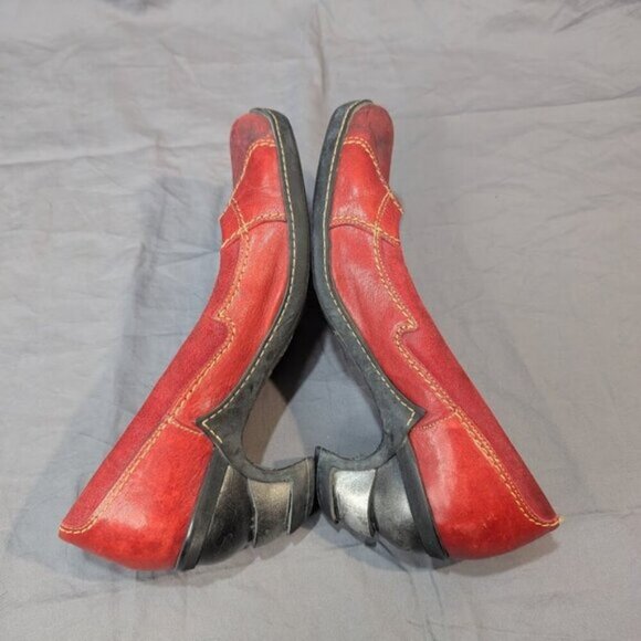 Eject Red Leather Block Heel Pumps Size 41 - Picture 7 of 11